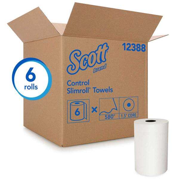 Towel Roll Hard Scott Slimroll Paper 8 in x 580 Feet White 6Rl/Ca